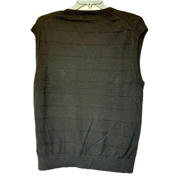 Mens Black Sweaters L Vest Preppy Nautica Navtech V-neck Knit Golf Pullover - Picture 2 of 5